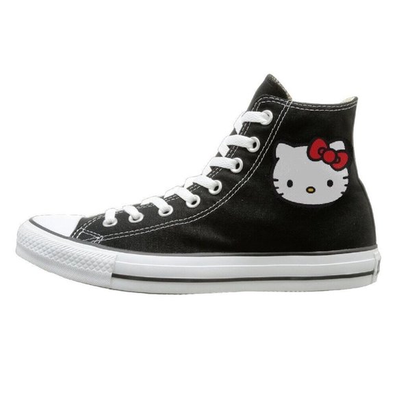 High Tops Hello Kitty Sneakers Canvas Tennis Shoes Athletic Casual Girls Women's - Picture 3 of 3